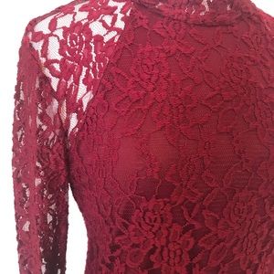 ❤️Dressy Burgundy Lace Long Sleeve
